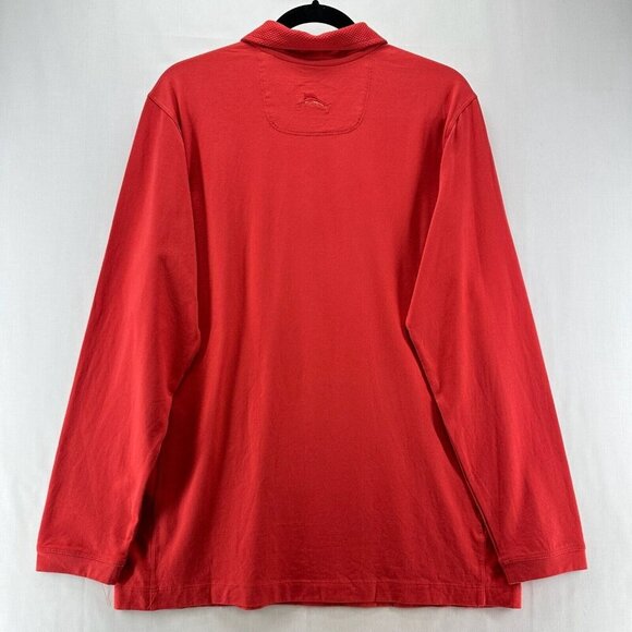 Tommy Bahama Shirt Mens Size S Pima Cotton Modal Polo 1/4 Zip Long Sleeve Red - Picture 2 of 10
